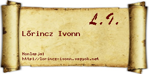 Lőrincz Ivonn névjegykártya